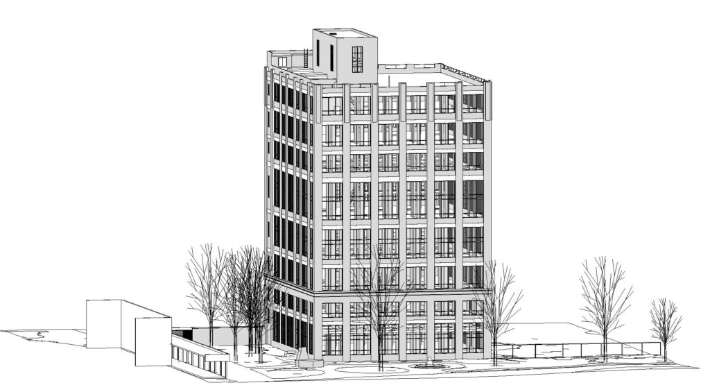 Scanning and Revit as-built model of Multilevel building in Sugar Land, Texas