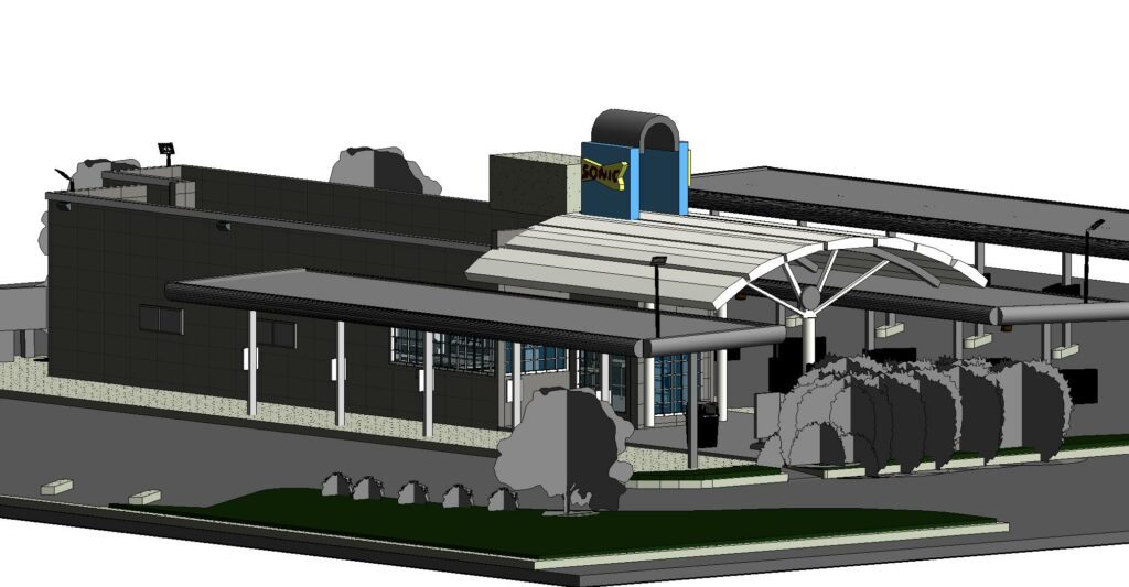 SONIC- existing condition 3d laser scanning and cad for restaurants